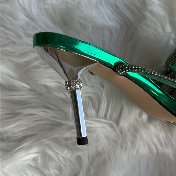 🆕 Coutgo Womens Rhinestone Bow Heels Strappy Lace Up Stiletto Pumps Size 6 - Picture 7 of 8